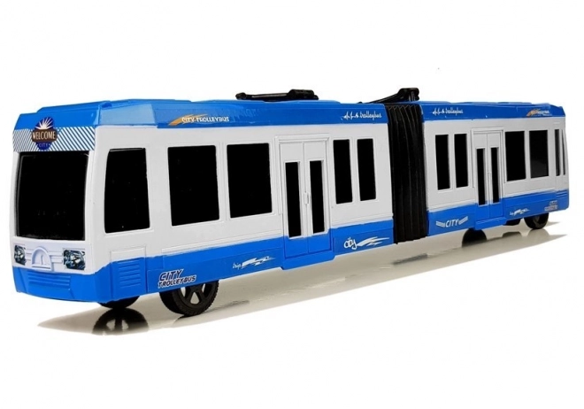 Friction Powered Blue Articulated Bus Toy