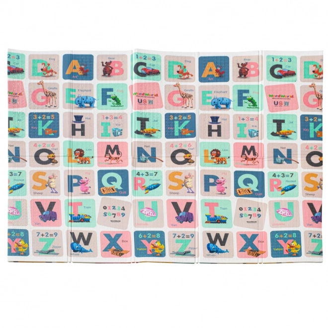 Double Sided Foldable Educational Foam Mat with Alphabet and Animals