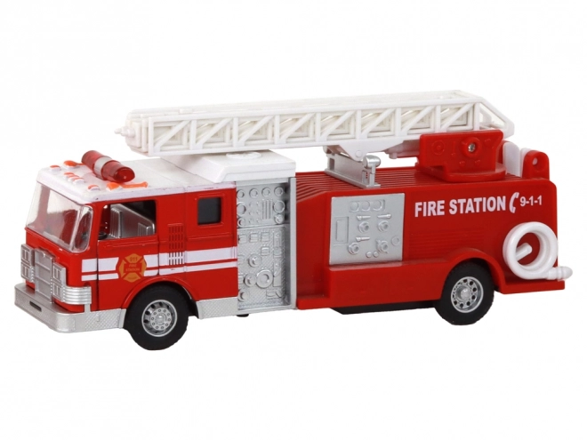 Friction-Powered Fire Truck with Sound and Extendable Ladder