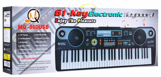 Educational Musical Keyboard with Lesson Mode and Microphone for Kids 5+