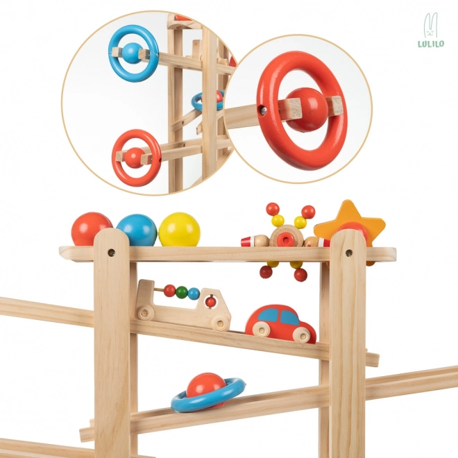 Wooden Marble Run Track for Kids - 70cm XXL