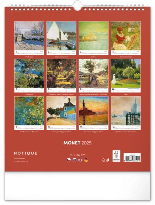 Claude Monet 2025 Wall Calendar