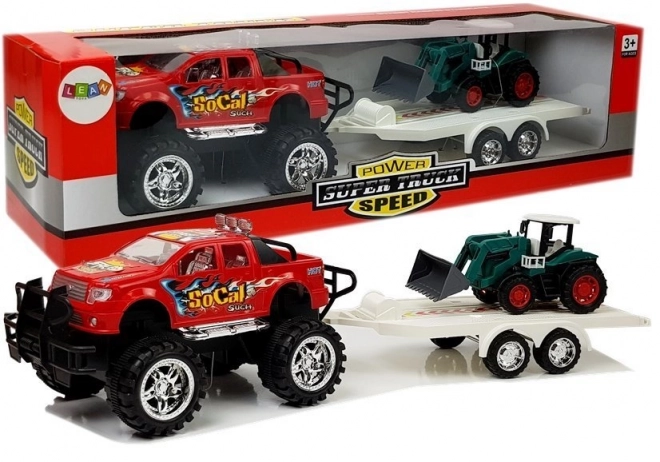 Friction Powered Off-Road Vehicle Set with Excavator