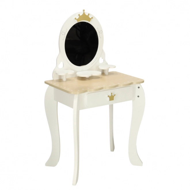 Wooden Vanity Set for Girls with Mirror and Accessories