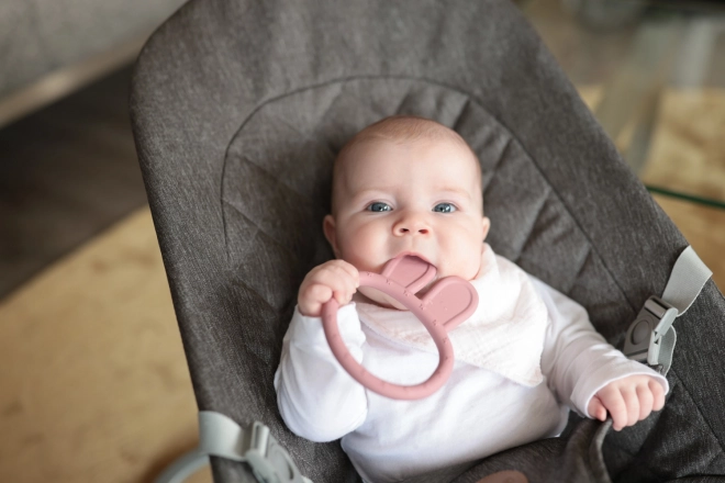 Silicone Teether Rabbit in Dove Grey