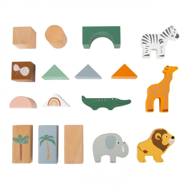 Wooden Construction Blocks - Safari Edition