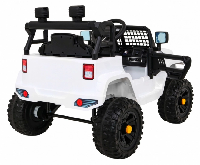 Mașină pe baterii Jeep Dark Night pentru copii + pornire lentă + EVA + LED audio – Bílé