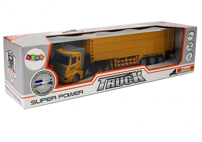 Remote Control Yellow Truck with Large Trailer