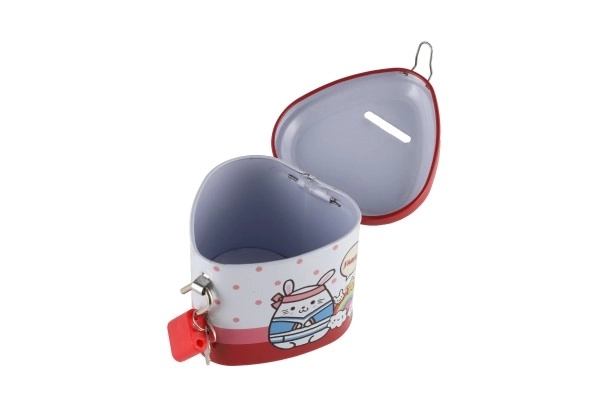 Tin Heart Money Box with Lock