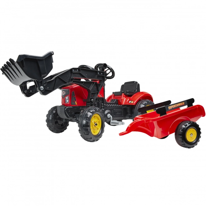 FALK Tractor Pedal 2030M Red Supercharger pedal charger with trailer