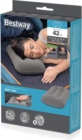 Inflatable Velour Pillow Gray Bestway