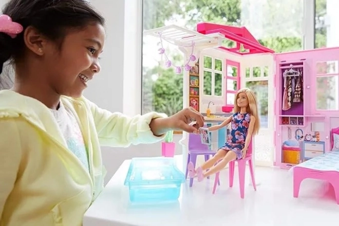 Casa delle Bambole Barbie con Accessori e Bambola