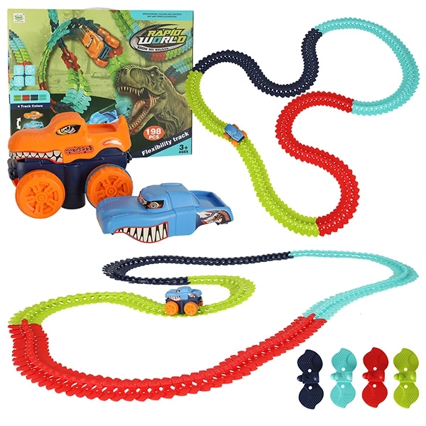 flexible race track with car 198 pieces