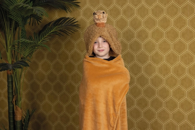 Cozy Animal Hooded Blanket with Paw Pockets