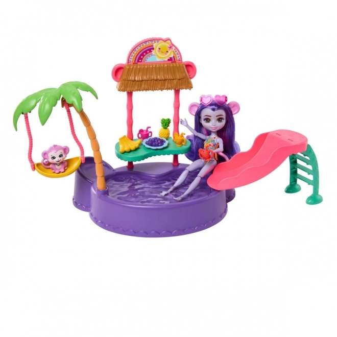 Enchantimals Tropical Pool Set with Monkey Doll