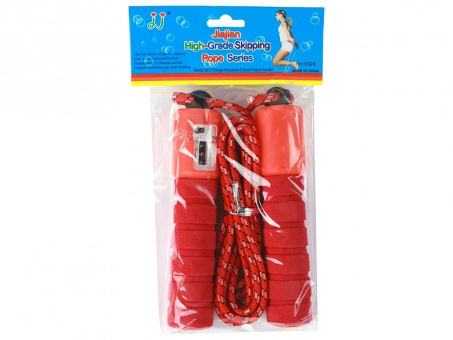 Red Jump Rope with Counter and Adjustable Length