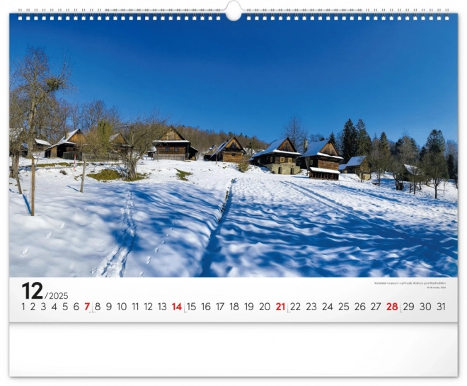 Wall Calendar with Czech Landscapes 2025