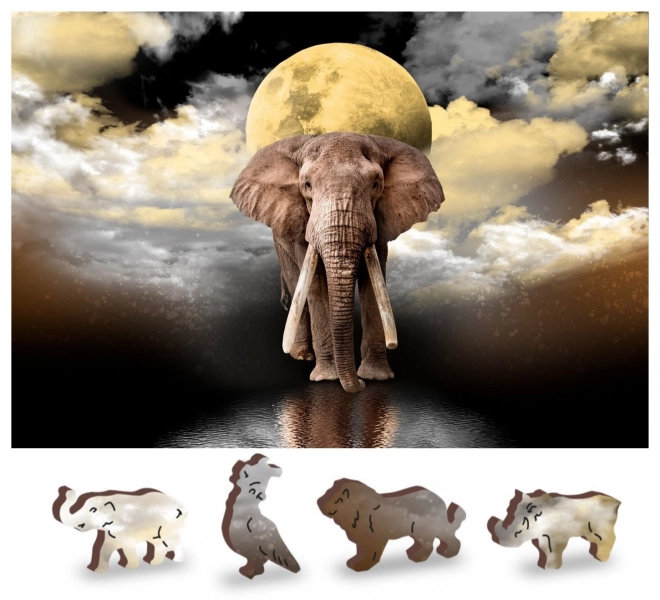 Wooden City Elephant Dreams Double-Sided Wooden Puzzle