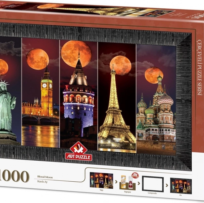Puzzel met frame en lijm 3in1 Bloedmaan 1000 stukjes