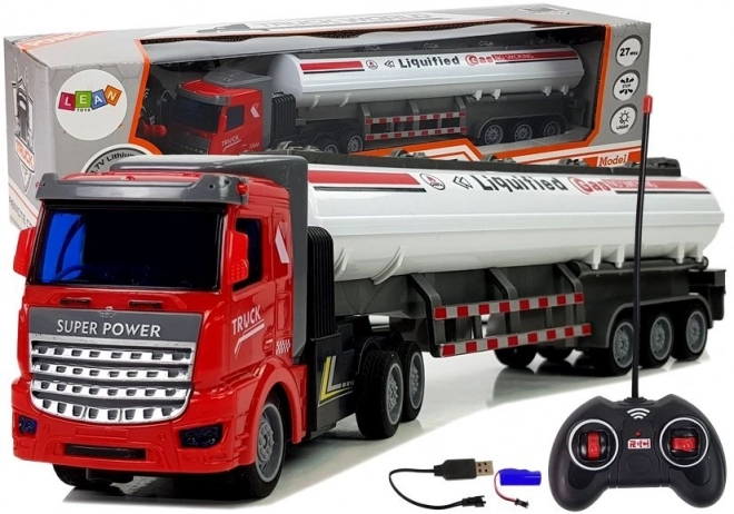 Remote Controlled Gas Tanker Truck 1:48 White