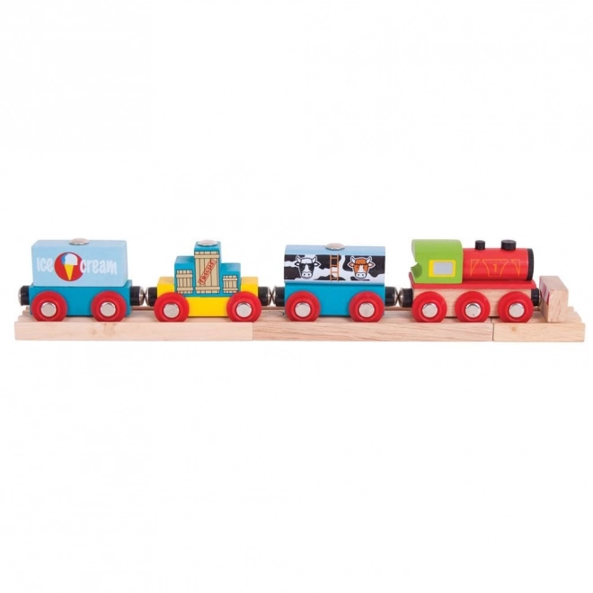 Bigjigs Rail Cargo Train with Tracks