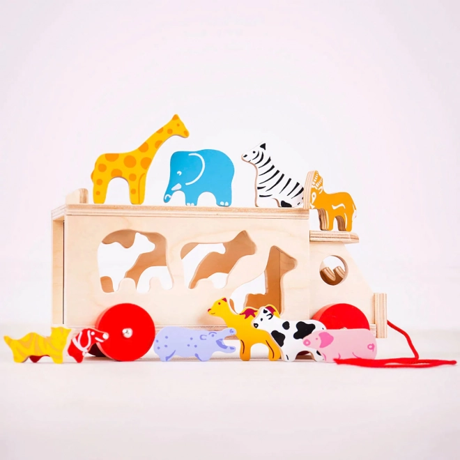 Bigjigs Wooden Animal Shape Sorter Truck