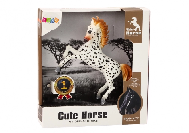 White Spotted Standing Horse Figurine