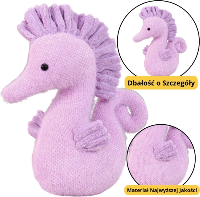 Giocattolo di peluche Cavalluccio marino viola 25 cm