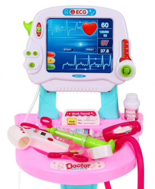 Kids Doctor Play Cart Pink