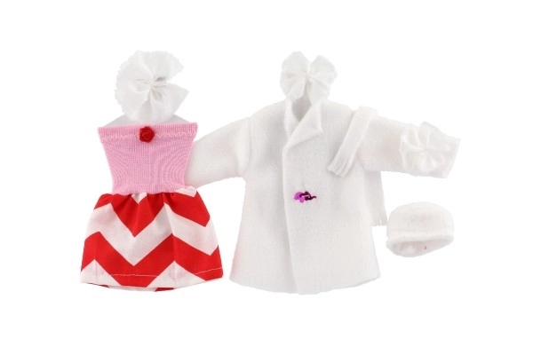 Doll Dress Set with Coat and Hat