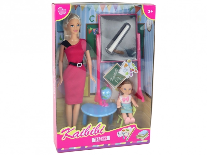 Teacher and Student Doll Set with School Accessories