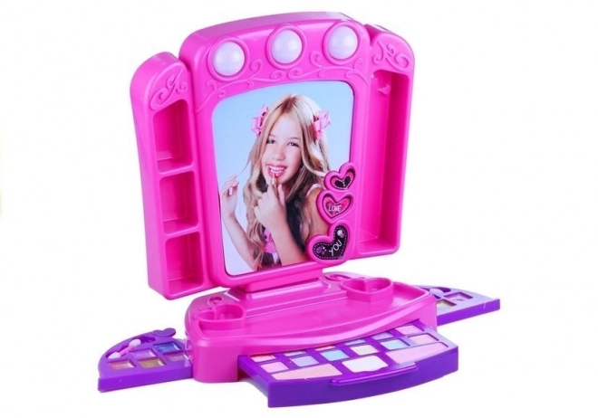 Makeup Vanity Set with Mirror and Lights for Girls