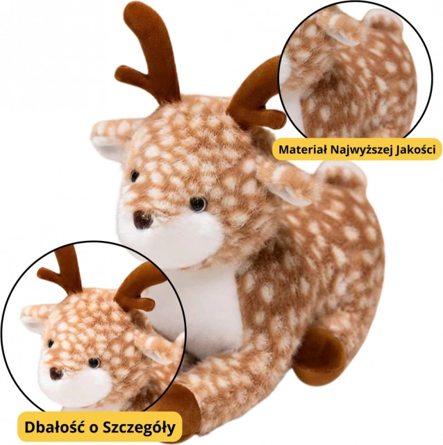 Giocattolo di peluche cervo marrone con macchie bianche 25 cm