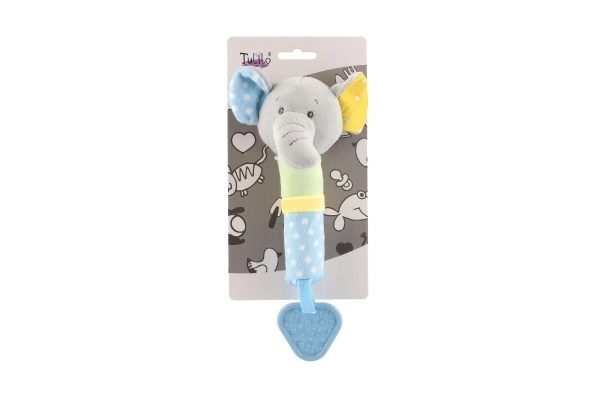 Squeaky Plush Elephant Teether Toy