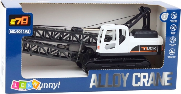 Grue à chenilles blanche pour jouer avec crochet rotatif 360°