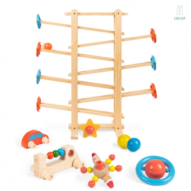 Wooden Marble Run Track for Kids - 70cm XXL