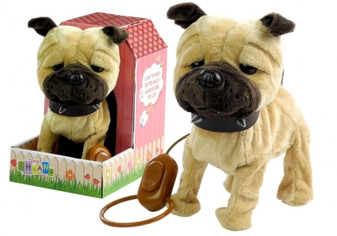 Interactive Beige Dog Toy with Leash and Kennel