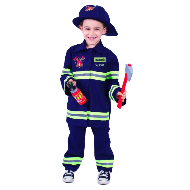 Children's Firefighter Costume with Czech Print