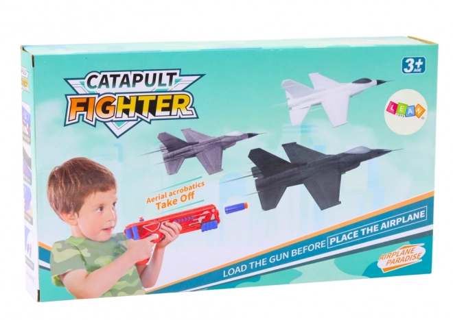 2-in-1 Dart Gun and Airplane Launcher Blue