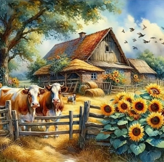 Diamantmalerei Bauernhaus 30x40 cm