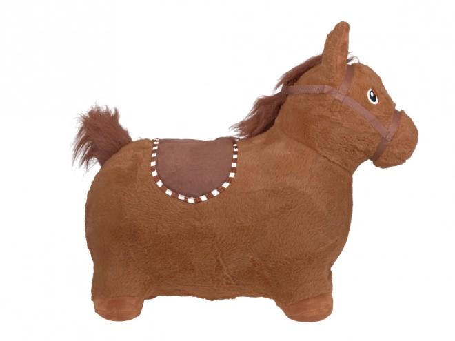 Inflatable Plush Bouncing Horse for Kids – Brown