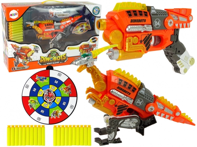 Dinobots 2v1 Velociraptor Pistola a Freccette con Bersaglio