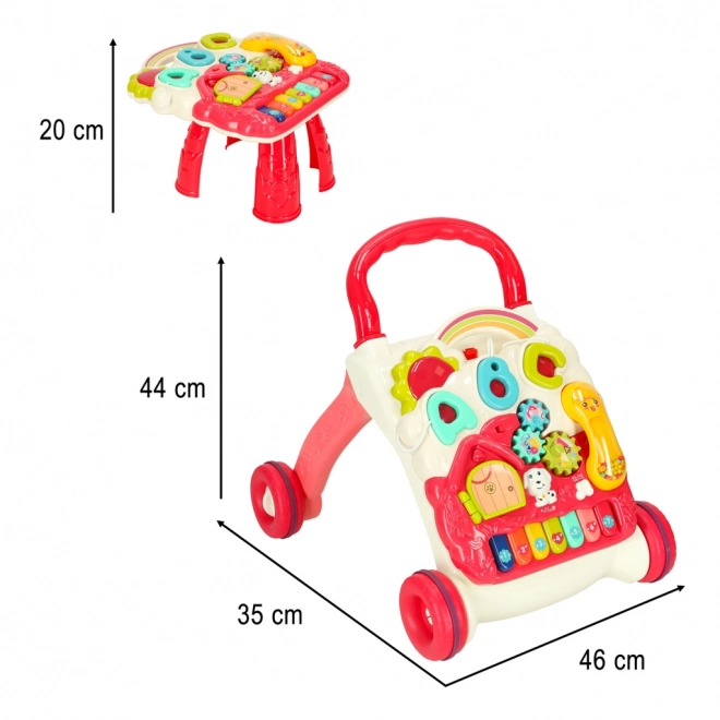 Interactive Baby Walker with Activity Table 4-in-1