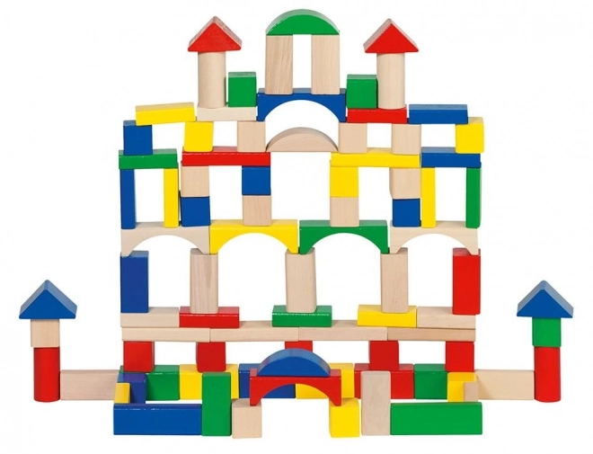 Wooden Building Blocks Set in Bucket