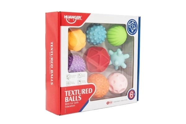 Set Of 8 Textured Rubber Balls