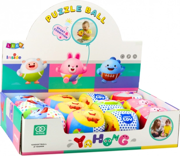 Colorful soft ball with rattle for baby 9 cm