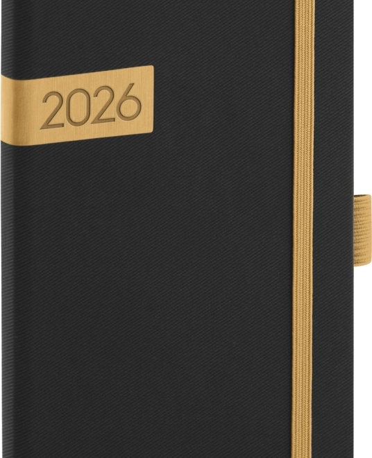 Fekete-arany Zsebnaptár Twill 2026