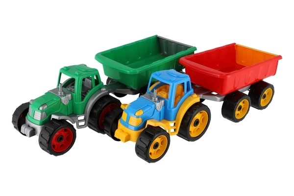 Plastic Tractor With Trailer 53cm