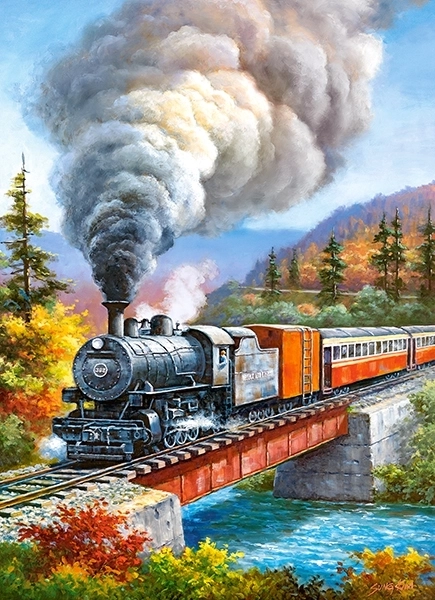 Puzzle 200 Piece Train for Kids 7+ by Castorland