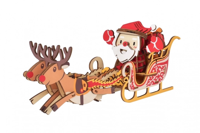 Woodcraft Wooden 3D Puzzle Santa's Sleigh